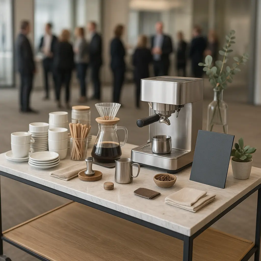 Coffee-Cart Setup auf Firmenevent